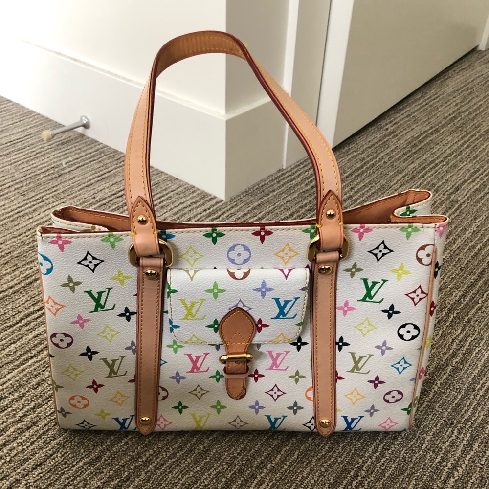 EUC Louis Vuitton Aurelia White Multicolor